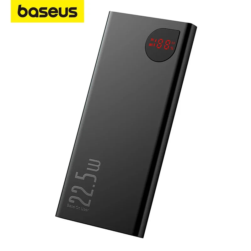 Baseus Powerbank mit 10000 mAh oder 20000 mAh und 22,5 W Schnellladefunktion, kompatibel mit allen Smartphones