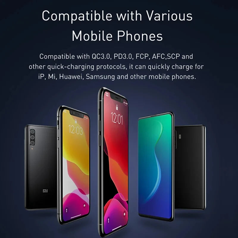 Baseus Powerbank mit 10000 mAh oder 20000 mAh und 22,5 W Schnellladefunktion, kompatibel mit allen Smartphones