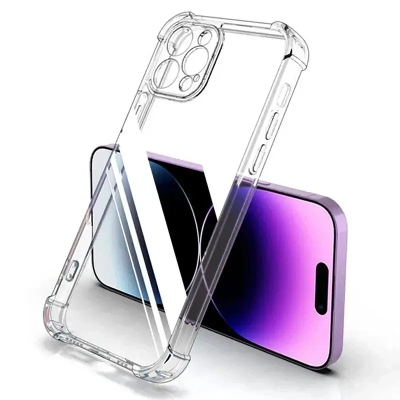 Stoßfeste, transparente Silikon-Handyhülle für iPhone 13, 11, 14 Pro Max, 12 Mini mit Linsenschutz für iPhone 15, 16 Pro, XS Max und X