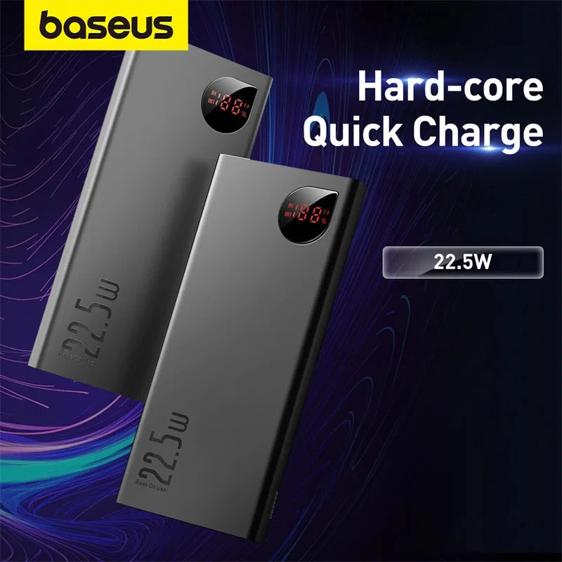 Baseus Powerbank mit 10000 mAh oder 20000 mAh und 22,5 W Schnellladefunktion, kompatibel mit allen Smartphones